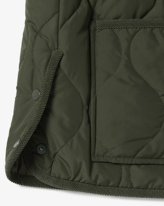 크롭 웨이브 퀼팅 점퍼