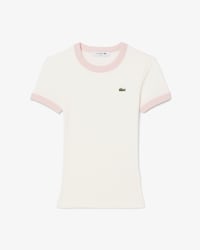 립조직 슬림핏 배색 반팔 티셔츠