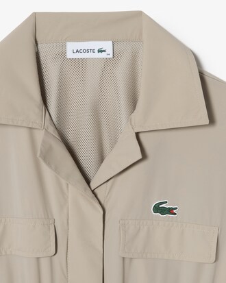 카라 반팔 우븐 드레스