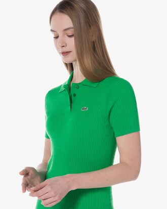 케이블 반팔 폴로 스웨터