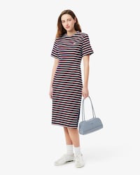 멀티 스트라이프 티셔츠 드레스