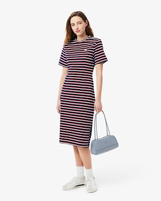 멀티 스트라이프 티셔츠 드레스