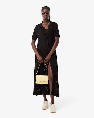 반팔 악어 메쉬 드레스