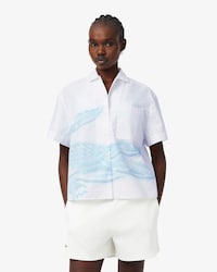 포플린 악어 프린트 셔츠