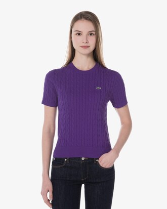 케이블 반팔 크루넥