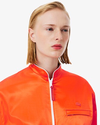 여성 샤이니 스포츠웨어 숏 재킷