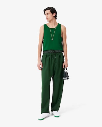 남성 울 트윌 더블 웨이스트 트랙 팬츠