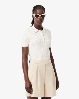 티핑 케이블 스웨터 폴로 셔츠