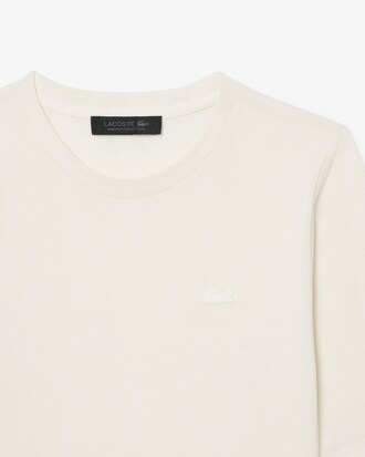 여성 실크 피케 슬림 크루넥 티셔츠