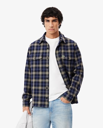 투 포켓 체크 오버셔츠