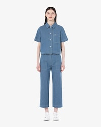 린넨혼방 크롭 팬츠