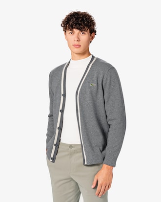 브이넥 방모 가디건