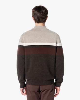 하이넥 컬러블럭 가디건