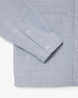 오픈 카라 울 블렌드 셔켓