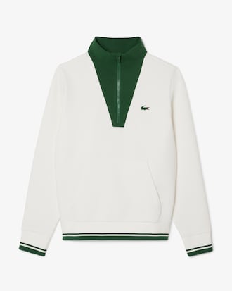 컬러 배색 반집업 스웻셔츠