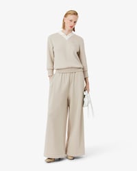 여성 샤이니 더블페이스 오버사이즈 트랙 팬츠