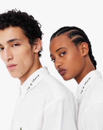 루즈핏 코튼 그래픽 셔츠