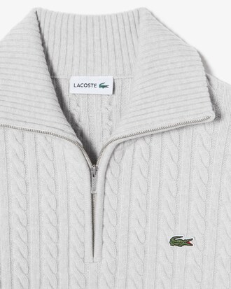 케이블 반집업 와이드 카라 풀오버