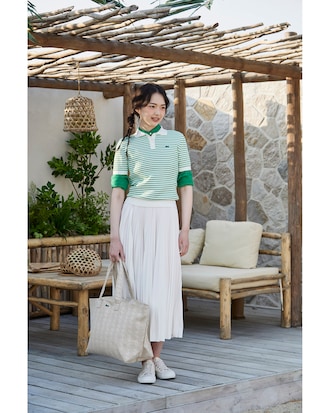 케이블 반팔 폴로 스웨터