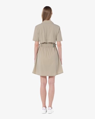 카라 반팔 우븐 드레스