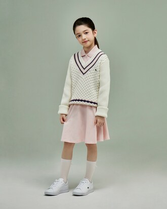 여아 긴팔 폴로 플레어 원피스