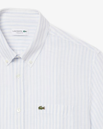 린넨 스트라이프 반팔 셔츠