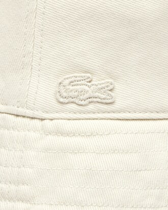 면 소재의 라코스테 레터링 페도라 버킷햇