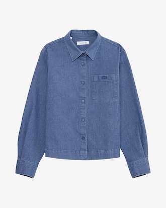 크롭 데님 아우터형 셔츠