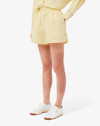 자수 포인트 스트라이프 쇼츠