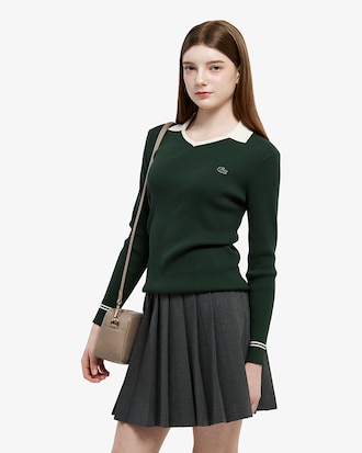 V넥 카라 긴팔 스웨터