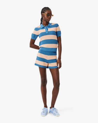 썸머 스트라이프 반팔 폴로 스웨터