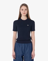 케이블 반팔 크루넥