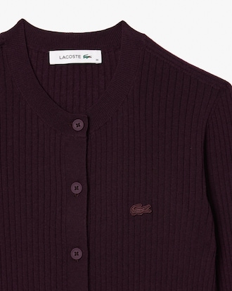 슬림핏 립조직 크루넥 가디건