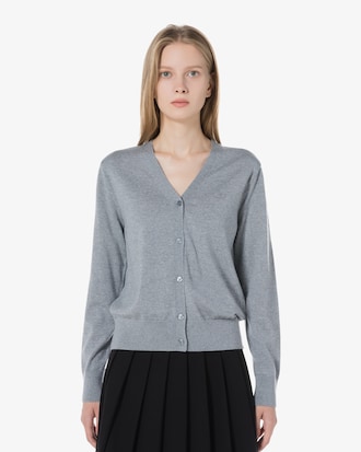 브이넥 소프트 울 가디건