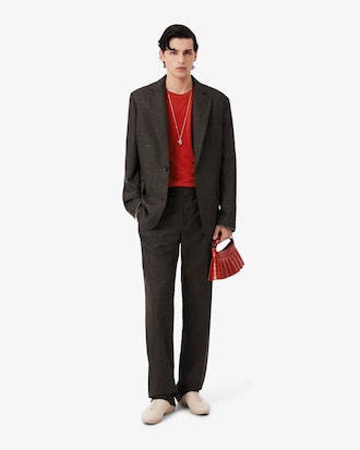 남성 실크 피케 슬림 크루넥 티셔츠