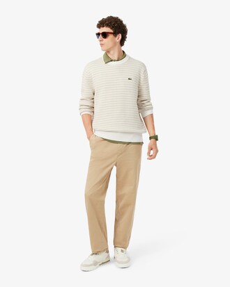 코튼 패턴 크루넥 풀오버