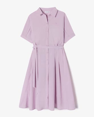 플레어 반팔 셔츠 드레스