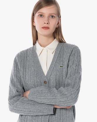 케이블 브이넥 가디건