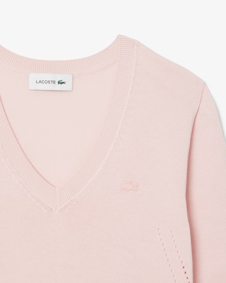 코튼 브이넥 스웨터