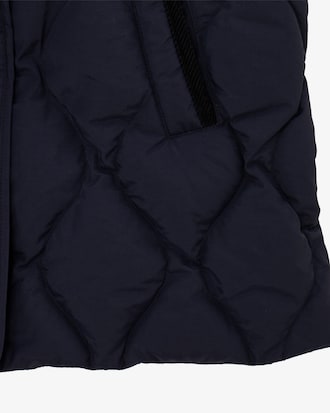 물결 퀼팅 코듀로이 카라 중힙 다운