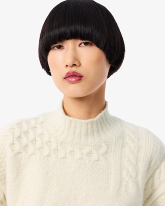 아란 케이블 터틀넥 풀오버