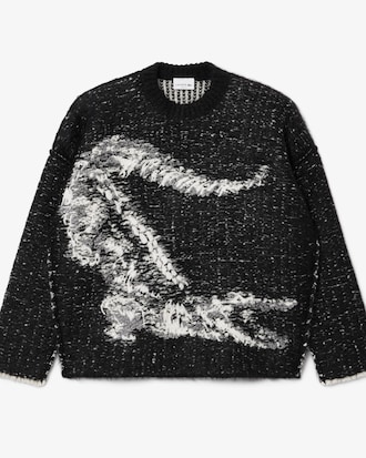 오가닉 울 크록 자카드 스웨터