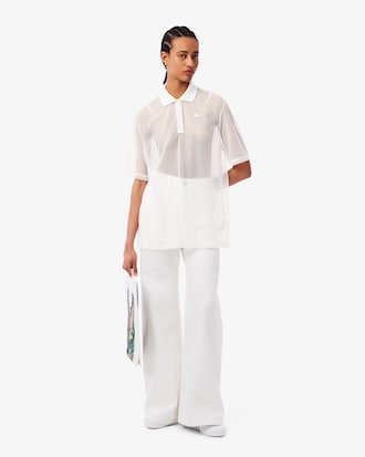 오버사이즈 메시 롱슬리브 폴로 셔츠