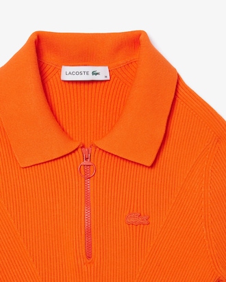 립조직의 반집업 반팔 스웨터