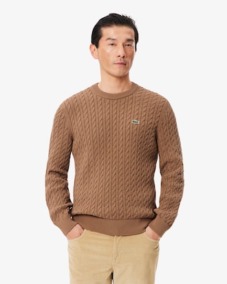 코튼 케이블 크루넥 풀오버