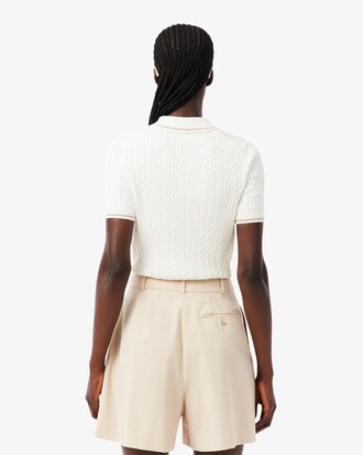 티핑 케이블 스웨터 폴로 셔츠