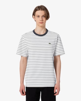 핀 스트라이프 피케 티셔츠