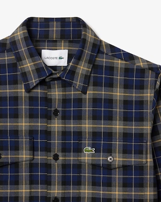 투 포켓 체크 오버셔츠