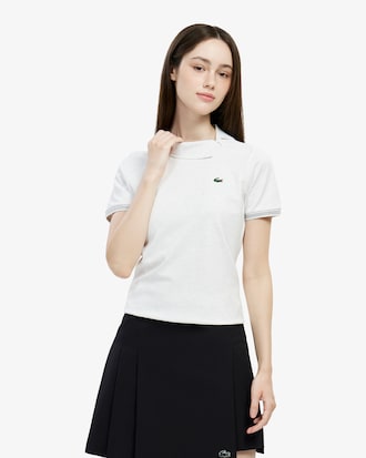 테니스 대각선 지퍼 카라 폴로 셔츠