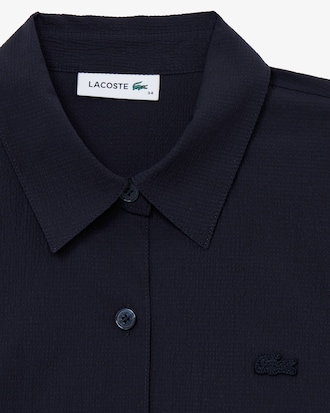 벨트형 반팔 셔츠 드레스